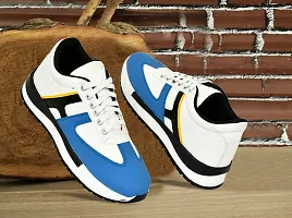 Stylish Blue Synthetic Solid Running Shoes For Men-thumb2