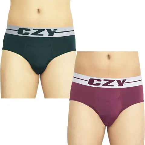 Classic Spandex Solid Briefs for Men, Pack of 2