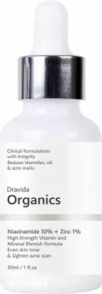 Organics Niacinamide 10% + Zinc Face Clarifying Serum (for Blemishes, Acne Scars or Spots Removal, Pore Tightening  Oil Balancing) - Skin Care for Acne Prone or Oily Skin  (30 ml)