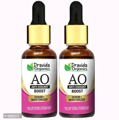 Dravida Organics Anti Oxidant Boost Serum + Moisturiser - Vitamin C + E For Soft  Radiant Skin With Antioxidants, Retinol, Hyaluronic Acid Pack of 2  (60 ml)
