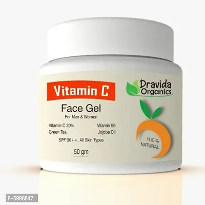 Dravida Organics Pure Vitamin C Daily Face Gel with Aloe Vera - For Hydrating Skin and Brightening - Non Sticky - Light and Quick Absorbing  (50 g)-thumb0