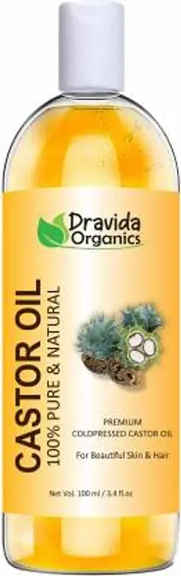 Dravida Organics Cold-Pressed 100% Pure Castor Oil Hair Oil  (100 ml)