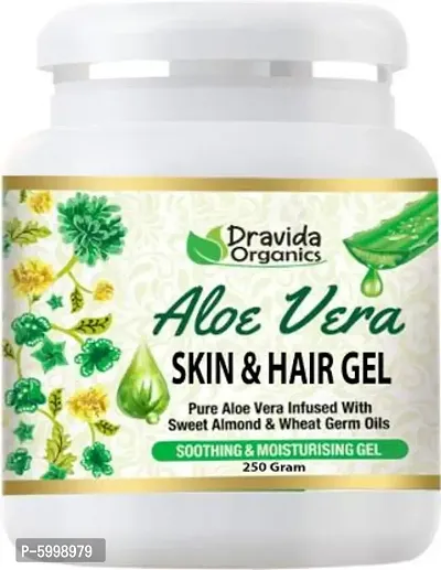 Dravida Organics Pure Natural Aloe Vera Gel (250 Gram ) - Ideal for Skin Treatment, Face, Acne Scars, Hair Treatment  (250 g)