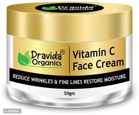 Dravida Organics Vitamin C Face Cream - Oil Free, Quick Absorbing - For All Skin Types  (50 g)