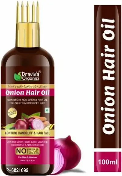 Dravida Organics Onion Hair Oil with Onion and Black Seed for Hair Growth and Hair Fall Control Hair Oil  (100 ml)-thumb0