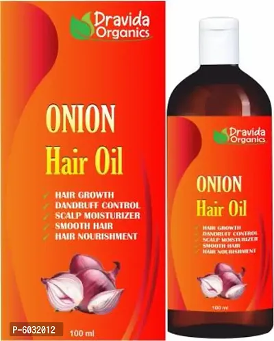 Dravida Organics Red Onion Hair Oil, Nourishes hair follicles, Anti - Hair loss, Regrowth hair Hair Oil  (100 ml)-thumb0