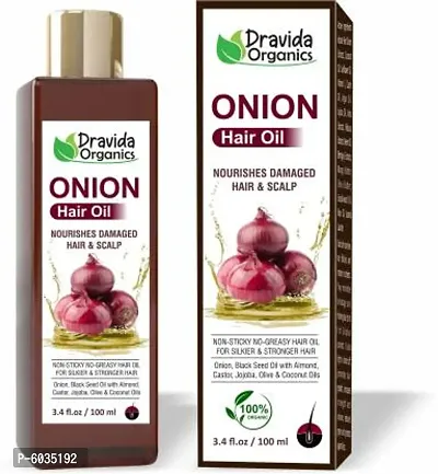 Dravida Organics Onion Hair Oil Preventing Hair Loss and Promoting Hair Growth Hair Oil  (100 ml)-thumb0
