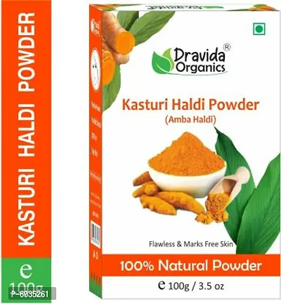 Dravida Organics 100% Natural Wild Turmeric Powder (Kasturi Manjal / Amba Haldi / Jangli Haldi)  (100 g)-thumb0