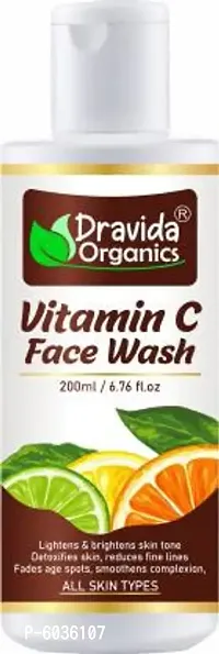 Dravida Organics Vitamin C Face wash - Lightens and brightens skin tone, Detoxifies skin, reduces fine lines, Fades age spots, smoothens complexion - 200 ml Face Wash  (200 ml)