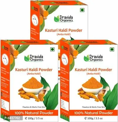 Dravida Organics 100% Natural Kasturi Haldi Powder (Pack of 3)  (300 g)