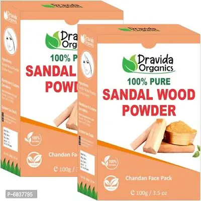 Dravida Organics Sandalwood (Chandan) Face Pack Powder (Pack of 2)  (200 g)