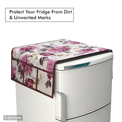 Premium Quality Fridge Cover Combo Of 1 Fridge Top Cover, 2 Handle Cover and 4 Fridge Tray Mats-thumb4