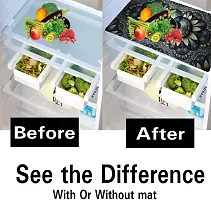 Quality Fridge Cover Combo Of 1 Fridge Top Cover, 1 Handle Cover and 4 Fridge Tray Mats-thumb1