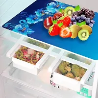 Quality Fridge Cover Combo Of 1 Fridge Top Cover, 1 Handle Cover and 4 Fridge Tray Mats-thumb2