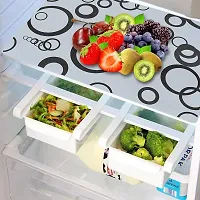 Quality Fridge Cover Combo Of 1 Fridge Top Cover, 1 Handle Cover and 4 Fridge Tray Mats-thumb2