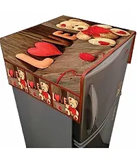 Stylish Polyester Printed Fridge Top Cover with Handle and Mats, Combo-thumb1