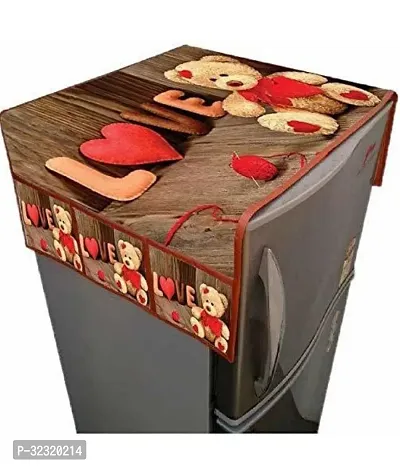 Stylish Polyester Printed Fridge Top Cover with Handle and Mats, Combo-thumb2