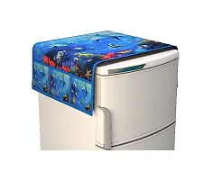 Stylish Polyester Printed Fridge Top Cover with Handle and Mats, Combo-thumb2