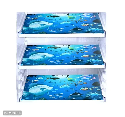 Stylish Polyester Printed Fridge Top Cover with Handle and Mats, Combo-thumb4