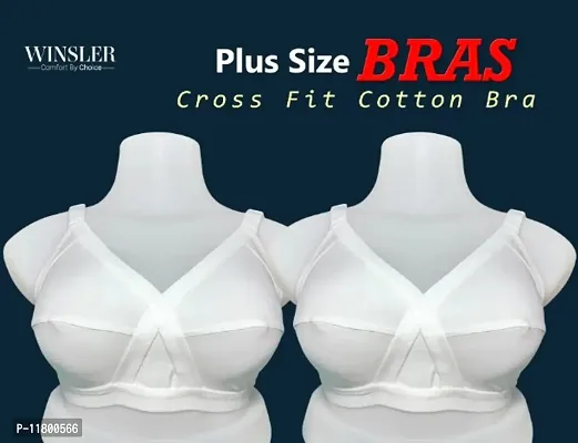 Special Big Size Non Padded Cross Fit Bra (Pack Of 2)