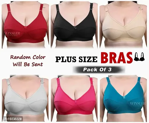 Special Big Size Non Padded Full Coverage Bra (Pack of  3)