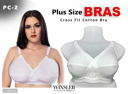Special Big Size Non Padded Cross Fit Cotton Bra (Pack of 2)