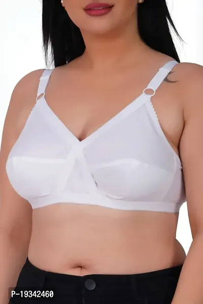 Plus Size Non Padded Full Coverage Cotton Bra (Pack 2)-thumb4
