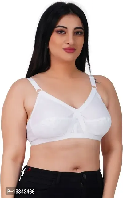 Plus Size Non Padded Full Coverage Cotton Bra (Pack 2)-thumb3