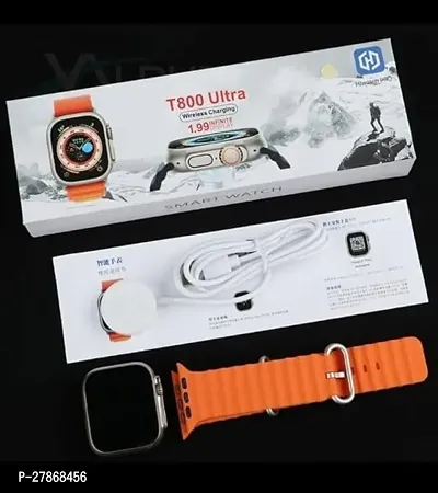 T800 Ultra Smart Watch 1.99 Series 8 HD Display - Apple  Android -Bluetooth Call, Fitness Tracker, Voice Assistance (Orange)