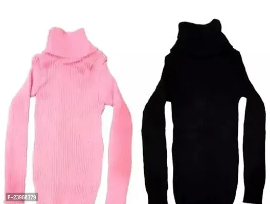 Kashika Highneck Sweater For Girls Pack 2