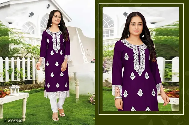 Stylish Rayon Embroidered Kurta Bottom set