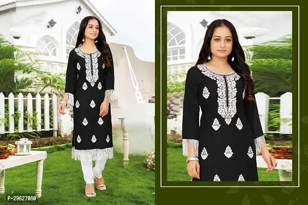 Stylish Rayon Embroidered Kurta Bottom set