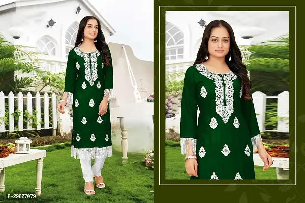 Stylish Rayon Embroidered Kurta Bottom set-thumb0