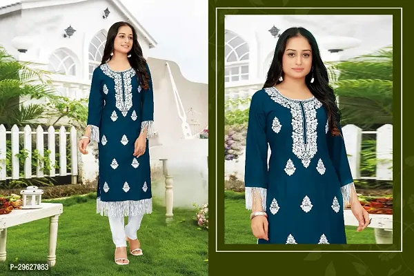 Stylish Rayon Embroidered Kurta Bottom set