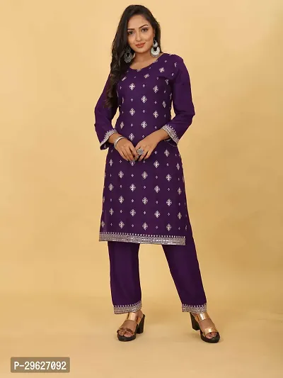 Stylish Rayon Embroidered Kurta Bottom set