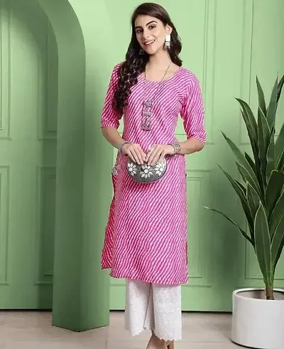 Stylish Crepe Printed Straight Kurta