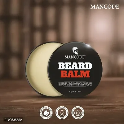 Mandcode Beard Balm For Men - 50Gm | Softens Moisturizes Mooch And Beard | Long Lasting Nourishment | Prevents Dryness | Boost Shine And Volumizes Beards Beeswax Shea Butter And Essential Oils Pack Of 1-thumb4