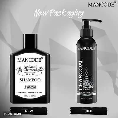 Mancode Charcoal Hair Shampoo For Men, Infused With Activated Charcoal, Helps To Deep Cleanse, Soothe Scalp, Repair Dry And Damaged Hair, 200Ml-thumb2