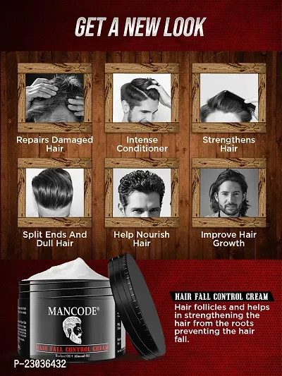 Mancode Hair Fall Control Cream For Men - 100Gm | Prevents Damages | Rejuvenates Healthy Scalp And Perfect Hair Styling Cream | Enriched With Brahmi Oil And Almond Oil-thumb3