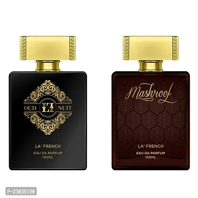 La French Oud Nuit And Mashroof Perfume for men 100ml Pack of 2-thumb0