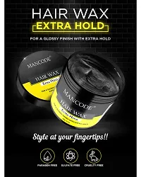 Mancode Extra Hold Hair Wax 100Gm For Men | Long Lasting Stylist Look | Glossy Finish | Shine | Strong Hold | Restable Anytime Easy Wash Off Hair Wax Pack Of 1-thumb2