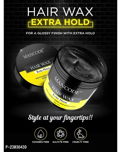 Mancode Extra Hold Hair Wax 100Gm For Men | Long Lasting Stylist Look | Glossy Finish | Shine | Strong Hold | Restable Anytime Easy Wash Off Hair Wax Pack Of 1-thumb3