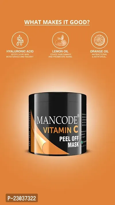 Mancode Vitamin C Peel Off Mask For Men| Brightens Skin | Deep Cleanses And Removes Dirt, 100Gm-thumb4