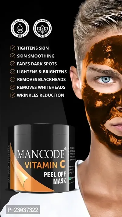 Mancode Vitamin C Peel Off Mask For Men| Brightens Skin | Deep Cleanses And Removes Dirt, 100Gm-thumb2