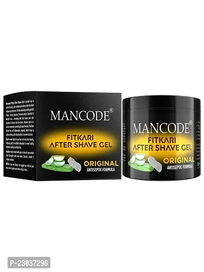 Mancode Fitkari After Shave Gel For Men Original Antiseptic Formula For Irritated Skin Treats Post Shave Cuts And Redness Hydrates Dull Skin, 100Gm