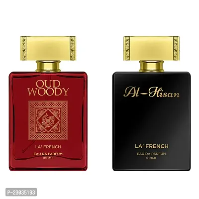 La French Oud Woody And Al Hisan Perfume for men 100ml Pack of 2