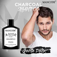 Mancode Charcoal Hair Shampoo For Men, Infused With Activated Charcoal, Helps To Deep Cleanse, Soothe Scalp, Repair Dry And Damaged Hair, 200Ml-thumb2