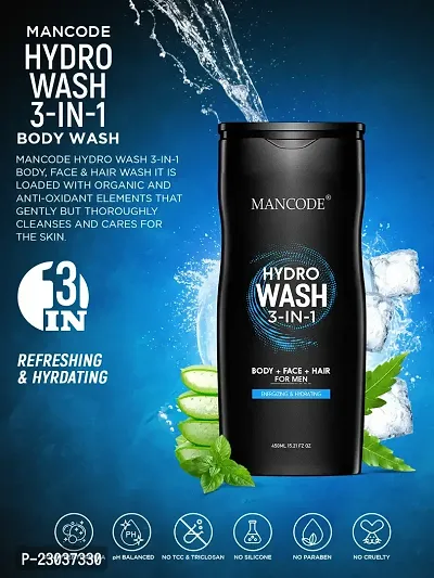 Mancode Hydro 3 In 1 Body Wash For Men 450Ml-thumb2