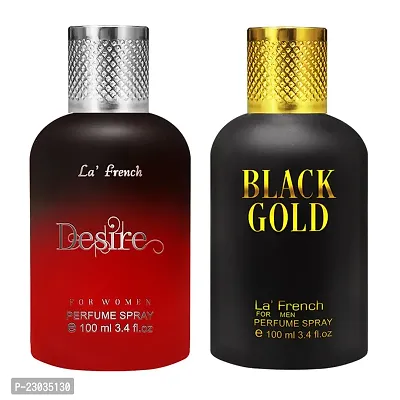 La French Black Gold And Desire Eau De Perfume For Men For Men And Women 100ml Pack Of 2