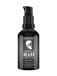 Mancode Ayurvedic Beard Growth Oil - 50Ml | Advanced Beard Growth Oil For Men | Stimulate Beard Growth | Enriched With Vitamin E, Aloe Vera Oil, Coconut Oil, Almond Oil | 100% Natural-thumb1